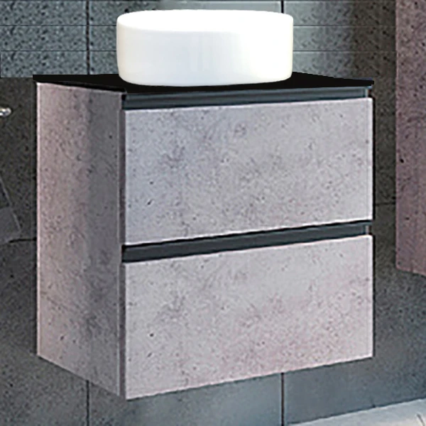 Мебель для ванной Comforty Эдинбург 60-2 с раковиной Comforty 9111, цвет бетон светлый