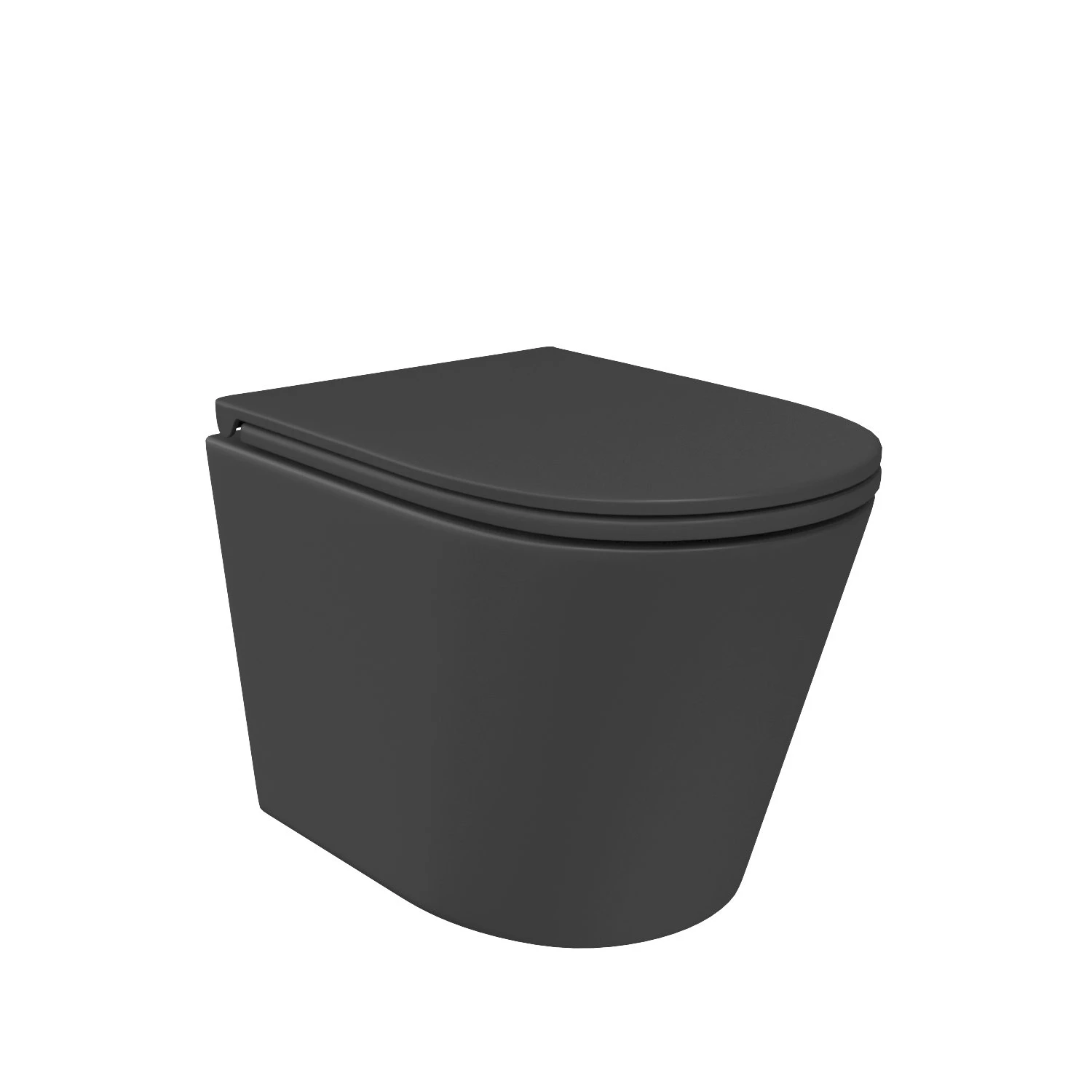 Унитаз Joki Herba JK2011034MB подвесной, безободковый, с сиденьем микролифт, цвет черный