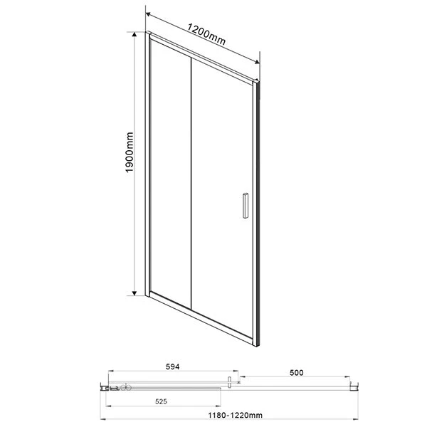 Душевая дверь Vincea Garda VDS-1G 120x190, стекло шиншилла, профиль хром - фото 1