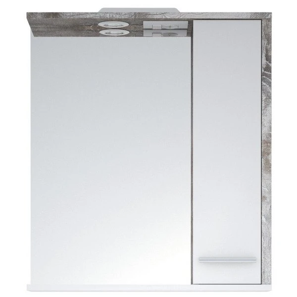 Шкаф-зеркало Corozo Лорена 75/С, правый, с подсветкой, цвет антик - фото 1