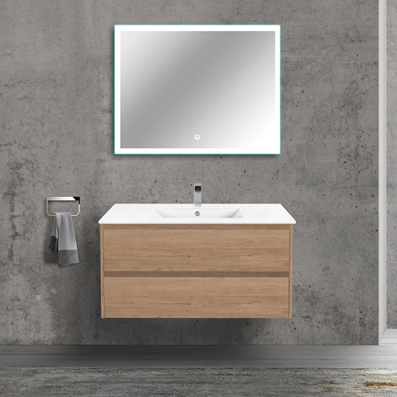 Мебель для ванной Vincea Gio 100, с 2 ящиками, цвет натуральный дуб