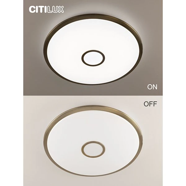 Потолочный светильник Citilux Старлайт CL703A103G, арматура бронза, плафон полимер белый / бронза, 67х67 см