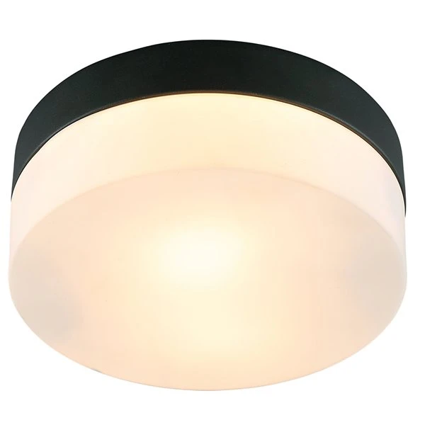 Потолочный светильник Arte Lamp Aqua-Tablet A6047PL-1BK, арматура черная, плафон стекло белое, 18х18 см