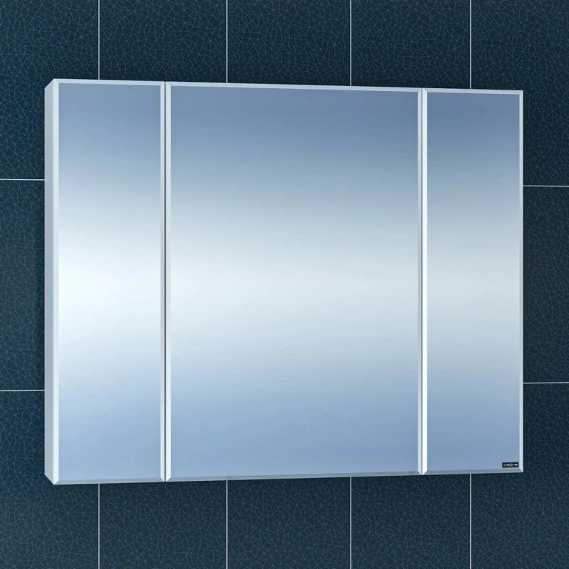 Шкаф-зеркало Санта Стандарт 90, цвет белый - фото 1