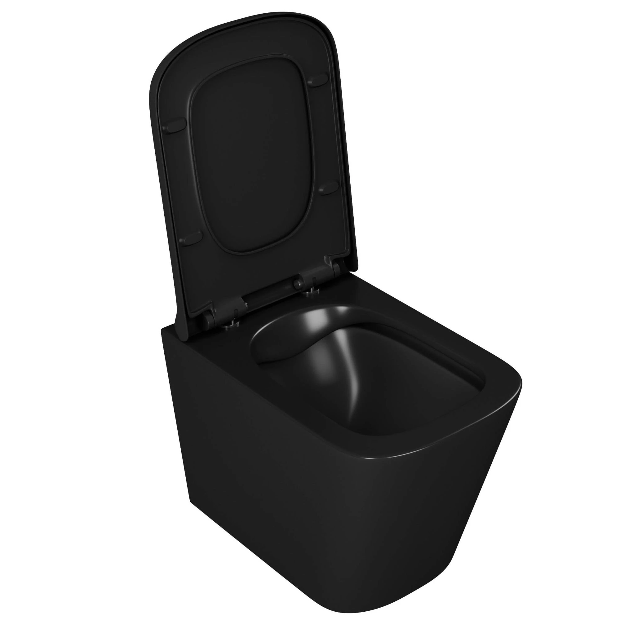 Унитаз D&K Berlin DT1436025 подвесной, безободковый, с сиденьем микролифт, цвет черный - фото 1