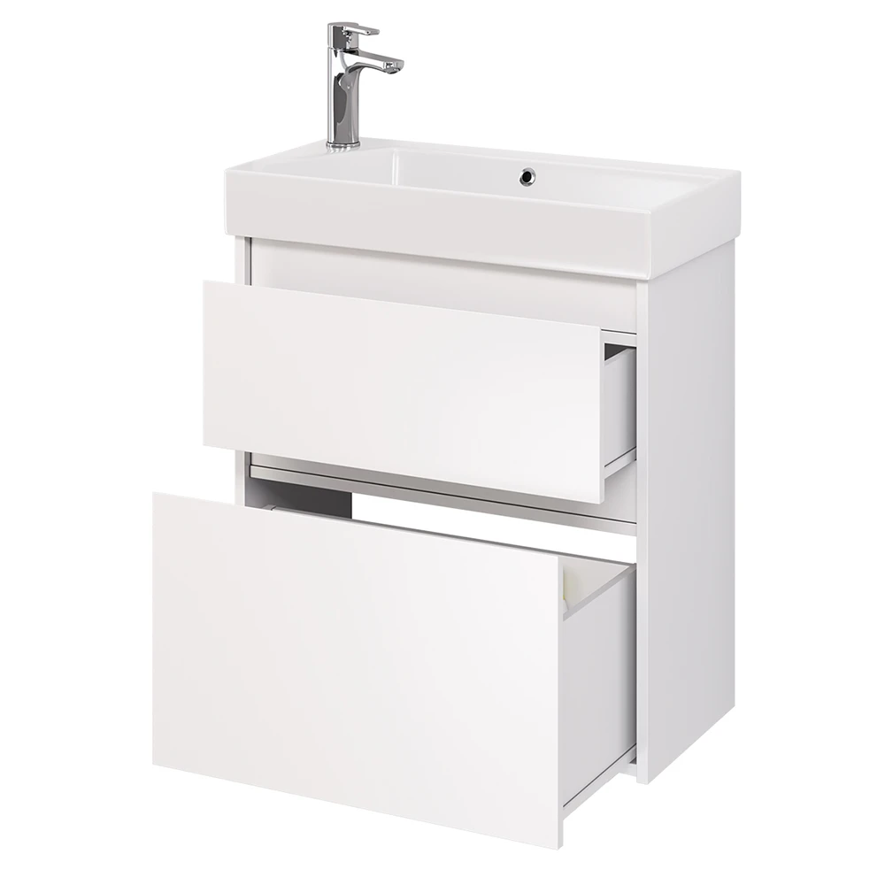 Мебель для ванной Dreja Slim 65, с 2 ящиками, цвет белый глянец - фото 1