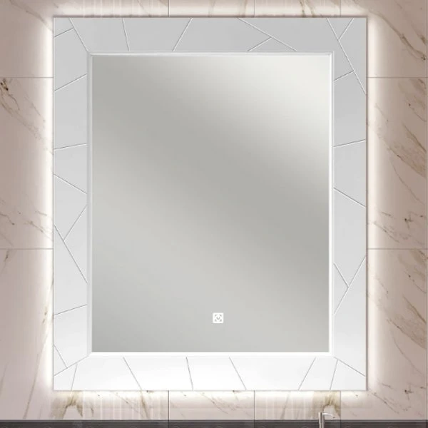 Зеркало Опадирис Луиджи 90x100, с подсветкой, цвет белый матовый