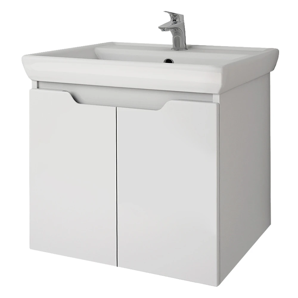 Мебель для ванной Dreja Q (D) 60, с 2 дверцами, цвет белый глянец - фото 1