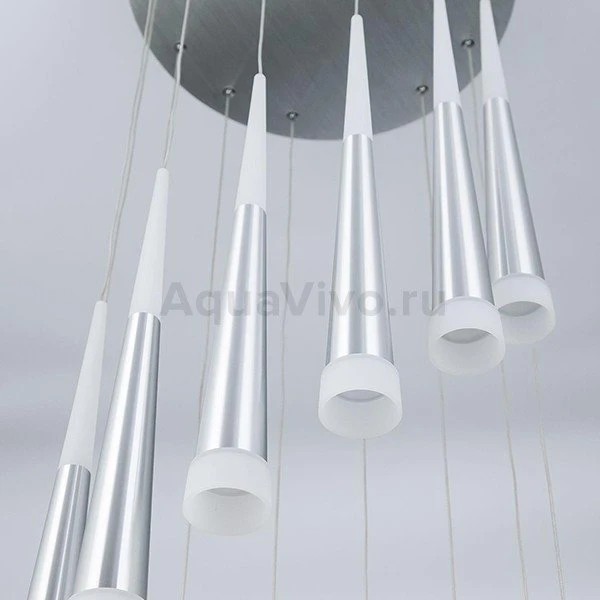 Подвесной светильник Citilux Вегас CL227140, арматура хром, плафоны полимер белый / хром, 45х45 см