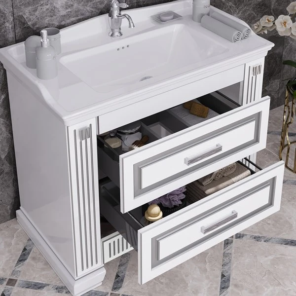 Мебель для ванной Опадирис Оникс 100, цвет белый с серебряной патиной - фото 1