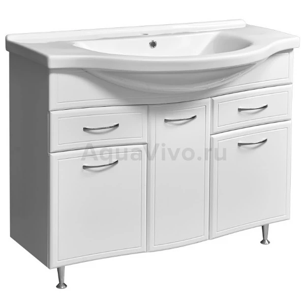 Мебель для ванной Stella Polar Концепт 100, 2 ящика, напольная, цвет белый