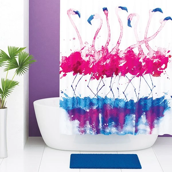 Штора для ванной WasserKRAFT Lossa SC-81101, 180x200, цвет белый с рисунком - фото 1