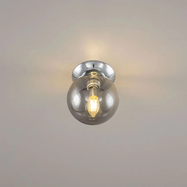 Потолочный светильник Citilux Томми CL102510, арматура хром, плафон стекло дымчатое, 15х15 см - фото 1