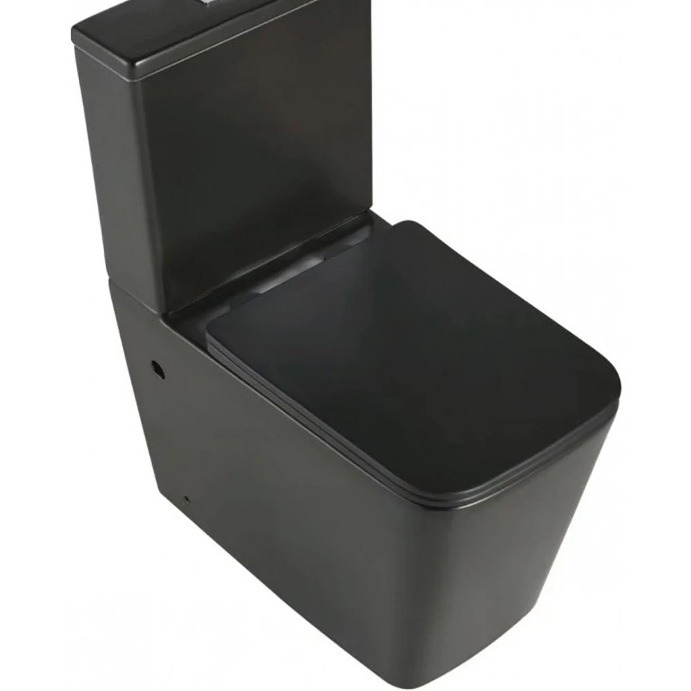 Унитаз Esbano Duero напольный, безободковый, с сиденьем микролифт, цвет черный матовый