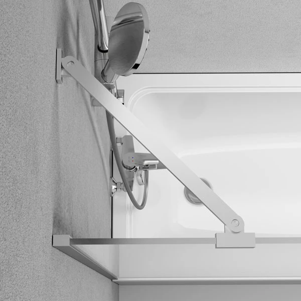 Шторка на ванну AM.PM Gem 80 W90BS-080-140CM, стекло матовое, профиль хром - фото 1