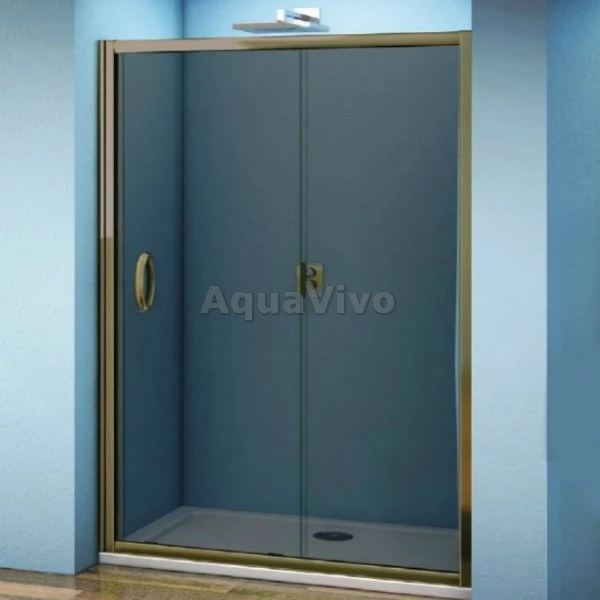 Душевая дверь Good Door Jazze WTW-110-B-BR 110, стекло тонированное, профиль бронза
