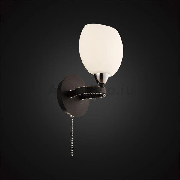 Бра Citilux Октава CL131312, арматура хром / черный, плафон стекло белое, 16х16 см - фото 1