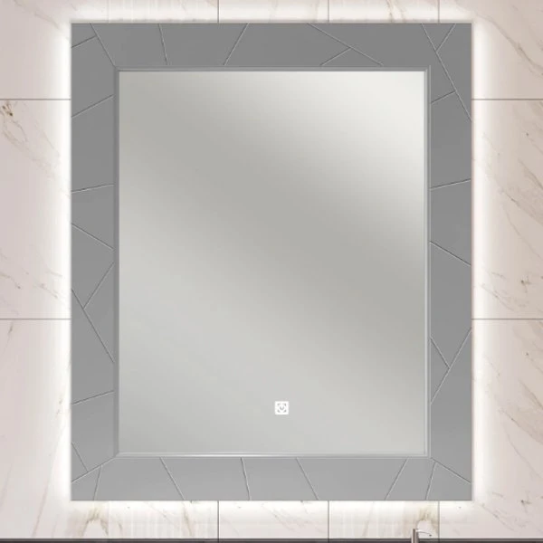Зеркало Опадирис Луиджи 90x100, с подсветкой, цвет серый матовый
