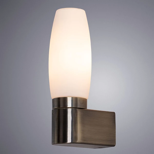 Бра Arte Lamp Aqua-Bastone A1209AP-1AB, арматура бронза, плафон стекло белое, 8х12 см - фото 1