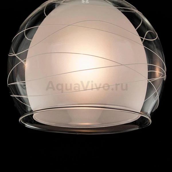 Подвесной светильник Citilux Буги CL157132, арматура хром, плафоны стекло белое / прозрачное, 59х15 см - фото 1