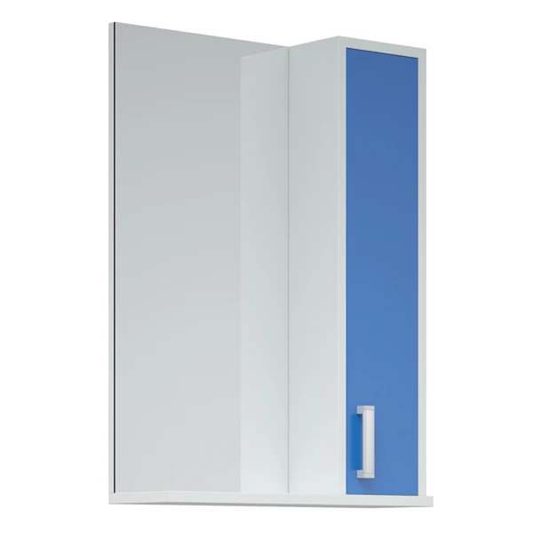 Шкаф-зеркало Corozo Колор 50, правый, цвет белый / синий