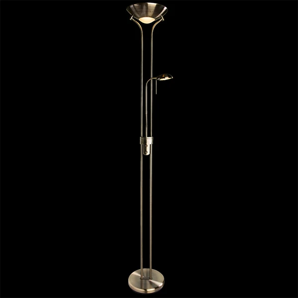 Торшер Arte Lamp Duetto A4329PN-2AB, арматура бронза, плафоны металл бронза, 30х30 см - фото 1