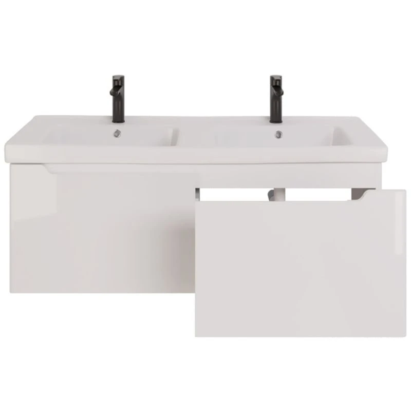 Мебель для ванной Dreja W 125, с 2 ящиками, цвет белый глянец