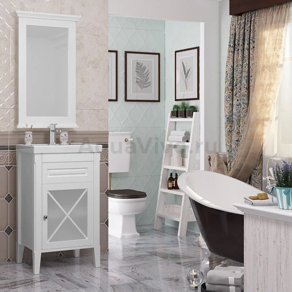 Мебель для ванной Опадирис Палермо 50 правая, цвет белый матовый