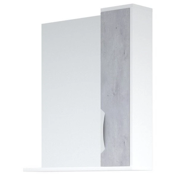 Шкаф-зеркало Corozo Чикаго 75, правый, цвет белый / бетон