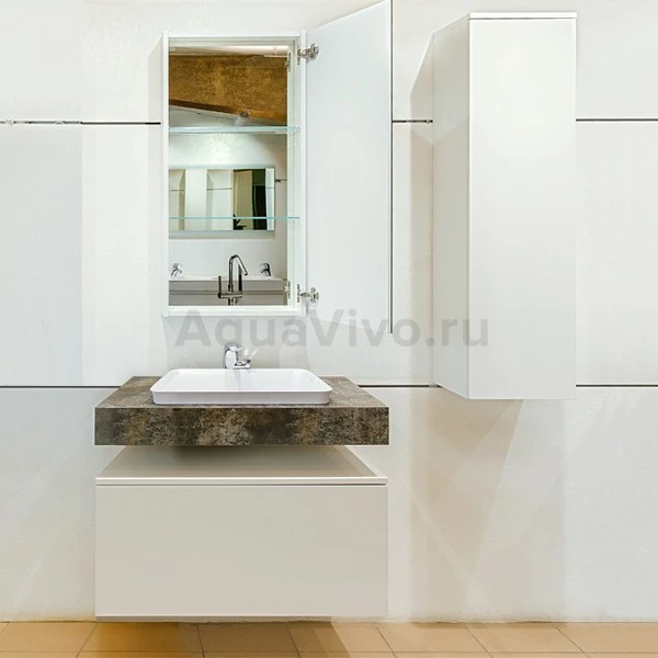 Мебель для ванной Velvex Unit 80, цвет шатанэ, белый мрамор, графит, пламенный орех, подземный чугун, белый хеврон - фото 1