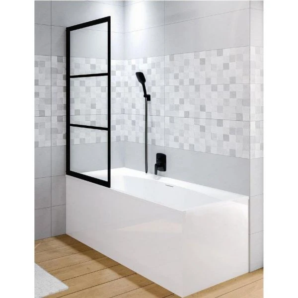 Шторка на ванну Riho Grid GB501 80 P, правая, стекло прозрачное, профиль черный
