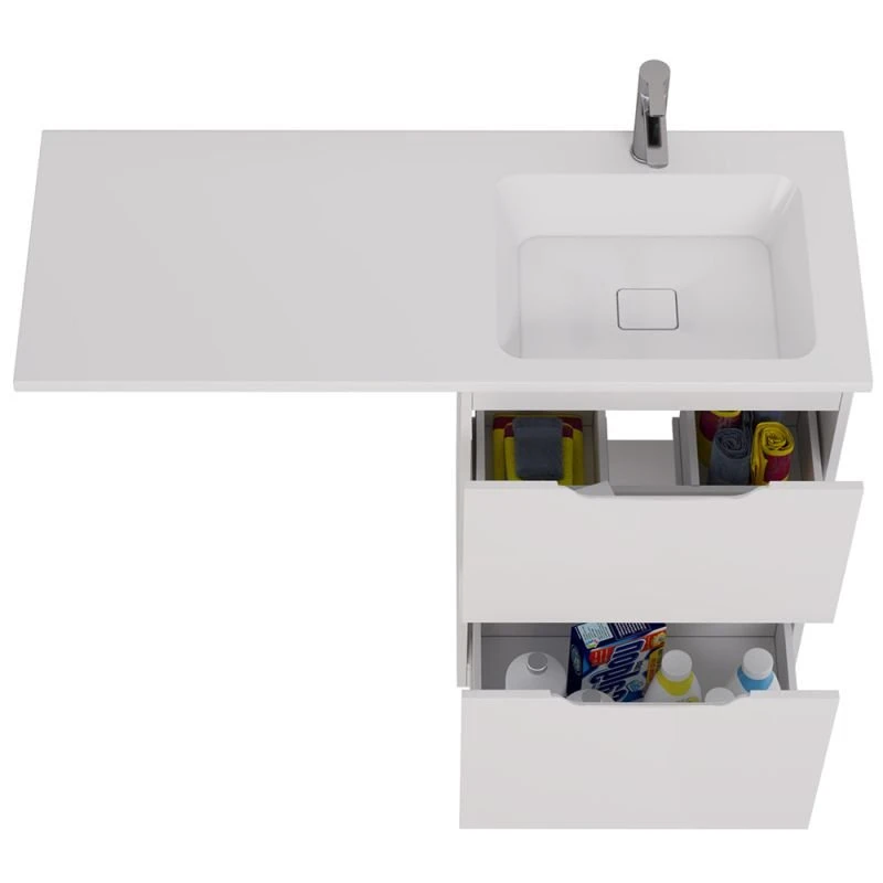 Мебель для ванной Dreja Bona 60, с 2 ящиками, цвет белый глянец