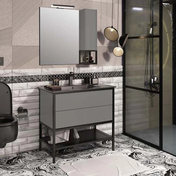 Мебель для ванной Опадирис Треви 90, цвет серый матовый