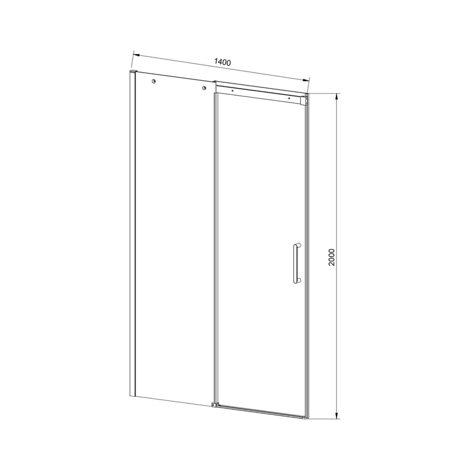 Душевая дверь Vincea Dice VDS-4D 140x200, стекло прозрачное, профиль черный - фото 1