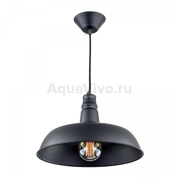 Подвесной светильник Citilux Эдисон CL450204, арматура черная, плафон металл черный, 35х35 см