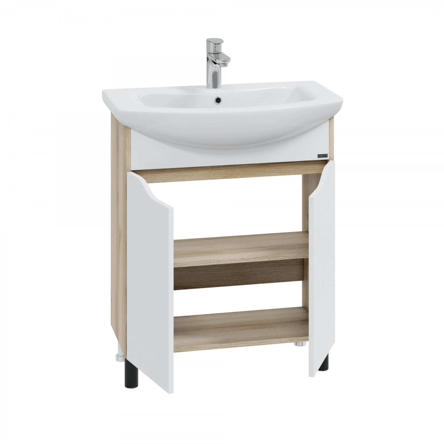 Мебель для ванной Санта Сатурн 70, напольная, цвет белый / дуб австрийский