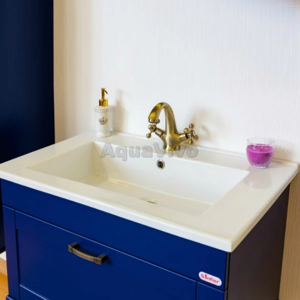 Мебель для ванной Sanflor Ванесса 75, подвесная, цвет Индиго