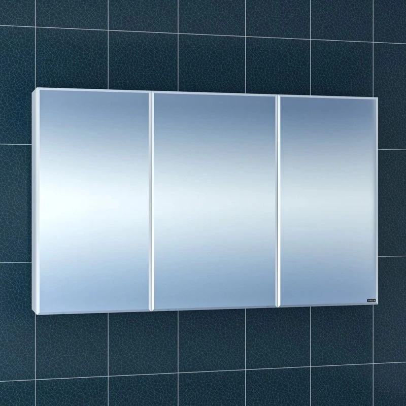 Шкаф-зеркало Санта Стандарт 120, цвет белый