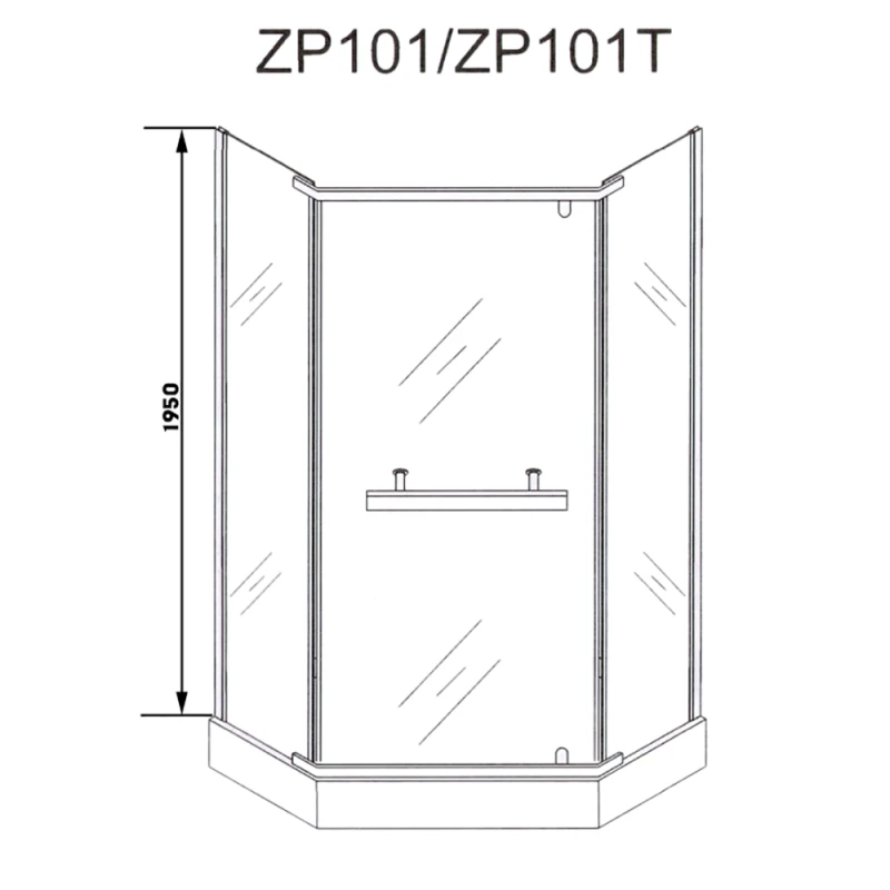 Душевой уголок CeruttiSPA Chika ZP101T 100x100, с полотенцедержателем, стекло прозрачное, профиль хром глянцевый - фото 1