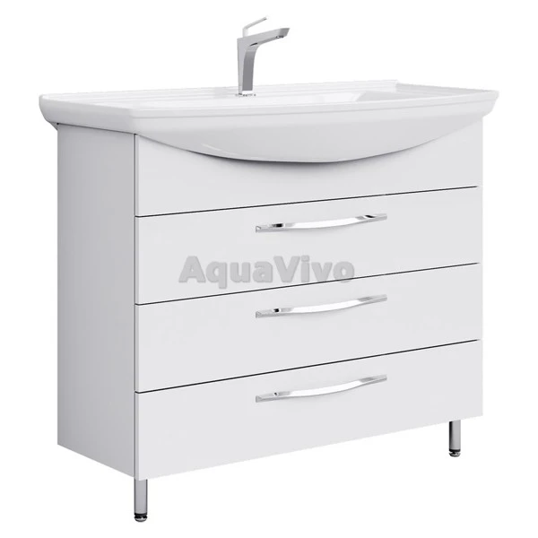 Мебель для ванной Aqwella Аллегро 105, с 3 ящиками, цвет белый - фото 1