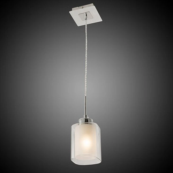 Подвесной светильник Citilux Риволи CL104110, арматура алюминий, плафон стекло прозрачное / белое, 11х11 см - фото 1