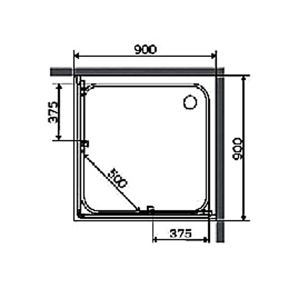 Душевой уголок AM.PM Gem Square Slide 90x90, стекло прозрачное, профиль черный матовый