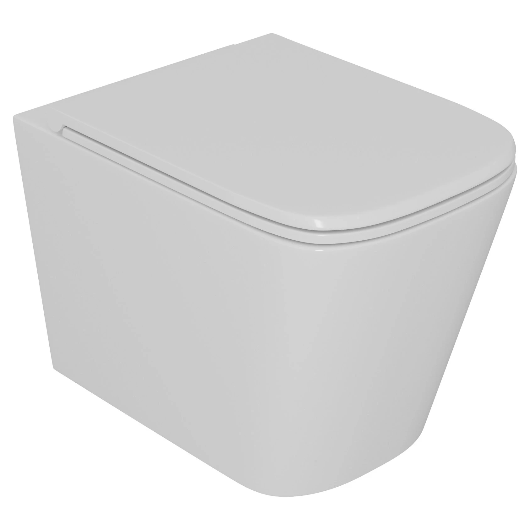 Унитаз D&K Quadro DT1516016 подвесной, безободковый, с сиденьем микролифт, цвет белый