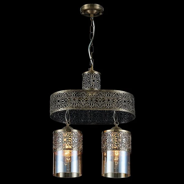 Подвесной светильник Citilux Эмир CL467223, арматура бронза, плафоны стекло бежевое, 36х20 см
