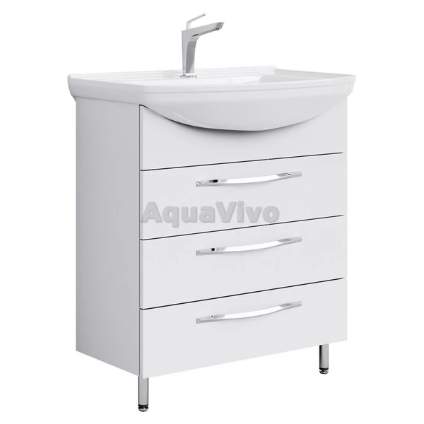 Мебель для ванной Aqwella Аллегро 75, с 3 ящиками, цвет белый - фото 1