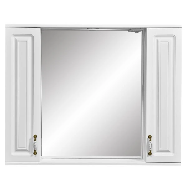Шкаф-зеркало Stella Polar Кармела 100/С, с подсветкой, цвет ольха белая
