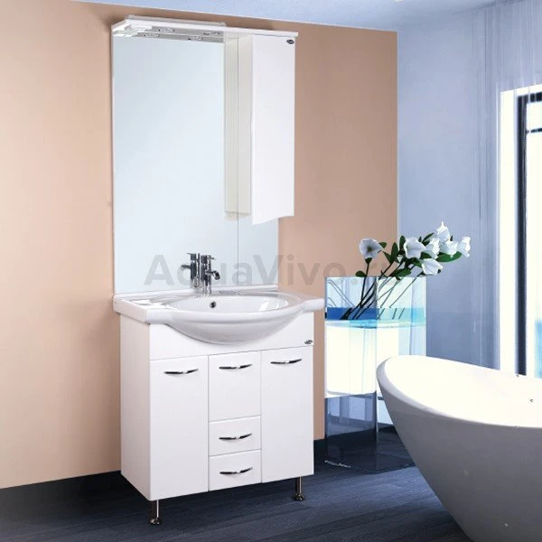 Мебель для ванной Оника Моника 75.17, с бельевой корзиной, цвет белый