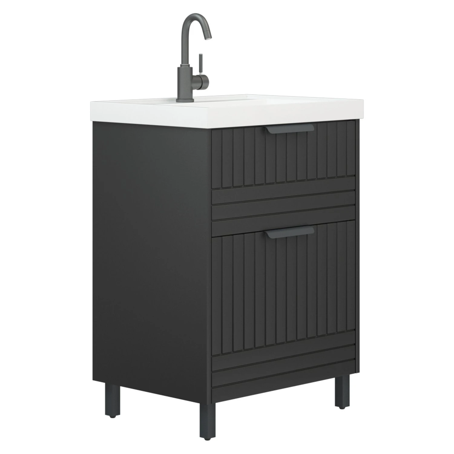 Мебель для ванной Corozo Терра Люкс 60, цвет графит матовый - фото 1