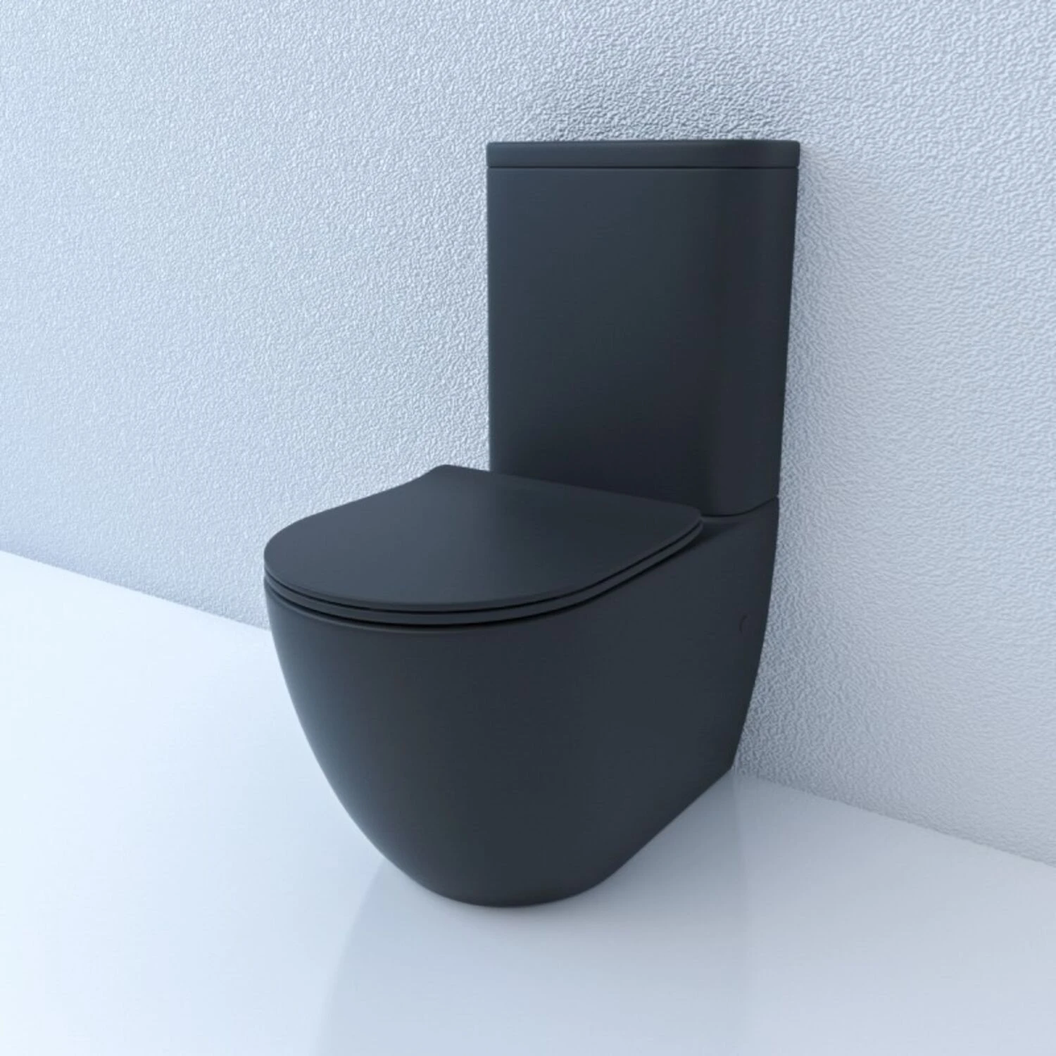 Унитаз Esbano Fortex-N Matt Black напольный, безободковый, с сиденьем микролифт, цвет черный матовый