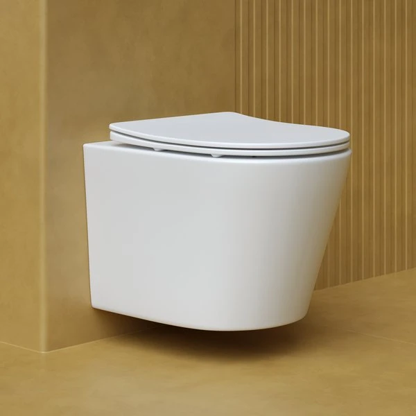 Унитаз Ceramica Nova Balearica Rimless CN6000MW подвесной, безободковый, с сиденьем микролифт, цвет белый матовый - фото 1